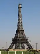 Bahria Town Eiffel Tower is built on a hill and is visible from far away