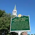 Historic wayfinding signage at the Unitarian Church