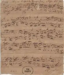 Autograph manuscript of BWV 739