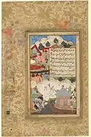 Farrukh Beg (ca. 1545 – ca. 1615), A Drunken Babur Returns to Camp at Night, Lahore, Pakistan, 1589