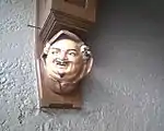 A carved monk's head