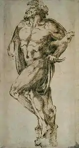Bartolommeo Bandinelli, Study of a crucified thief, 16th century