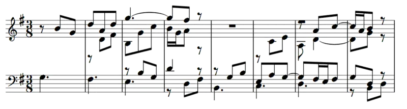 First 8 bars of the fourth variation.