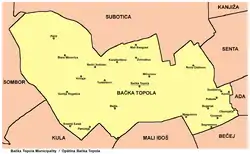 Map of Bačka Topola municipality