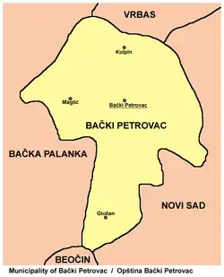 Map of Bački Petrovac municipality