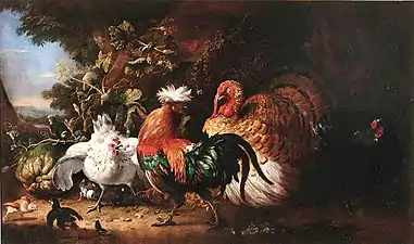 Backyard Birds (1660s), oil on canvas, 105 x 182 cm., Musée Condé