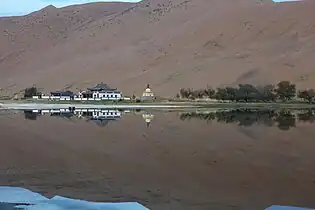 Badain Jaran temple (1868) in Alxa Right Banner, western Inner Mongolia