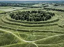 Aerial photograph of Badbury Rings