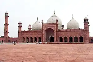 Seventeenth-century Badshahi Masjid built by Aurangzeb in Lahore.