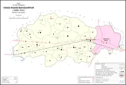 Map showing Brahmani (#154) in Bahadurpur CD block