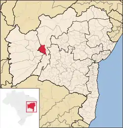 Location of Muquém de São Francisco in Bahia