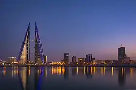 Bahrain World Trade Center during the blue hour