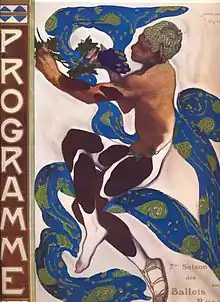 Program design for Afternoon of a Faun by Bakst for Ballets Russes (1912)