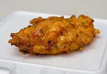 Bakwan udang, seafood cake with whole shrimp