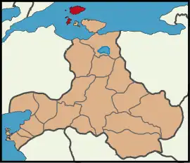 Map showing Marmara District in Balıkesir Province