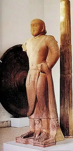 The Bala Bodhisattva, an important statue for dating Indian art, was discovered at Sarnath. The statue was dedicated in "the year 3 of Kanishka" (circa 129 CE).