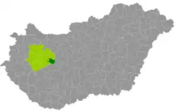 Balatonalmádi District within Hungary and Veszprém County.