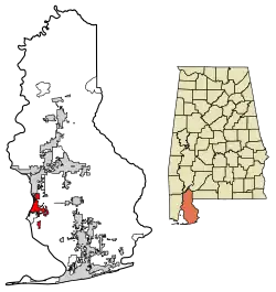 Location in Baldwin County, Alabama
