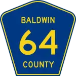 Baldwin County Road 64 route marker