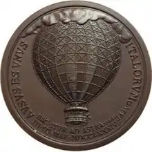 First Italian balloon flight medal