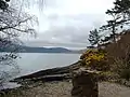 Balmacara Bay from the sunken garden at the Scottish National Trust property.