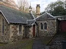 The vestry, or sacristy, on the north face of Balmerino parish church.