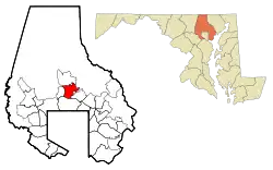 Location of Lutherville-Timonium, Maryland