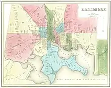 Image 14Baltimore Street Map, 1838 (from History of Baltimore)