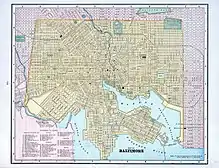 Image 19Baltimore Street Map, 1892 (from History of Baltimore)