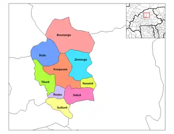 Provincial map of its departments