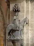 The Bamberg Horseman 1237, near life-size stone equestrian statue, the first of this kind since antiquity.