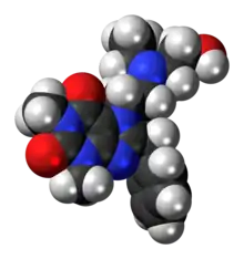 Space-filling model of the bamifylline molecule