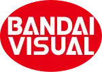 The words "BANDAI VISUAL" in white letters against a red ellipse.