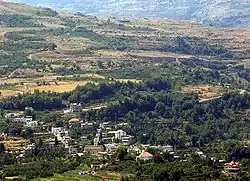 The village of Bane seen from Ehden, July 2004