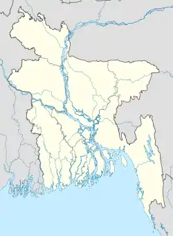 Map of East Bengal (Pakistan) showing the sites of railway massacres during the 1950 East Bengal genocide