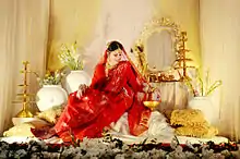 Bride in traditional Bengali sari