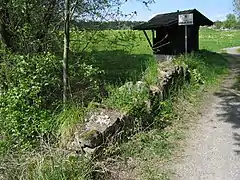 Looking into Austria from Liechtenstein, with a joint border station.