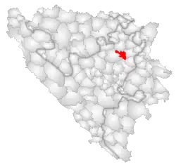 Location of Banovići within Bosnia and Herzegovina.