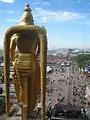 Batu Caves temple as seen from Lord Murugan statue