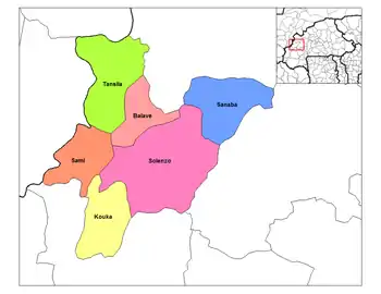 Solenzo Department location in the province