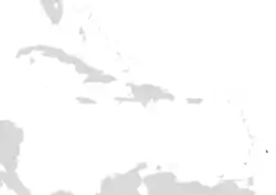 Map indicating locations of Barbados and Grenada