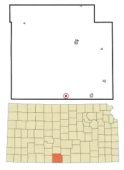 Location within Barber County and Kansas