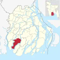 Location of Barguna Sadar