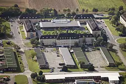 Aerial photograph of British army barracks in Sennelager, Germany