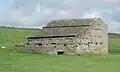 Traditional stone barn with outshut and livestock enclosure between Arkle Gill and Punchard Beck, about 2 miles (3.2 km) north-west of Langthwaite