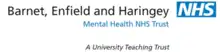 The logo of Barnet, Enfield and Haringey Mental Health NHS Trust.