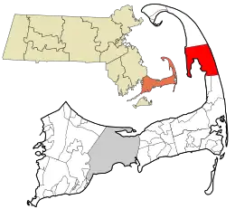 Location in Barnstable County and the state of Massachusetts.