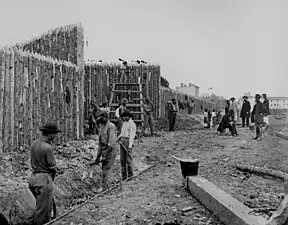 1861 barricades on Alexandria's Duke Street, erected to protect the Orange and Alexandria Railroad from Confederate cavalry