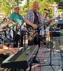 Melton (r) performing in Lafayette, California, on June 23, 2017