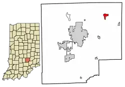 Location of Hope in Bartholomew County, Indiana.